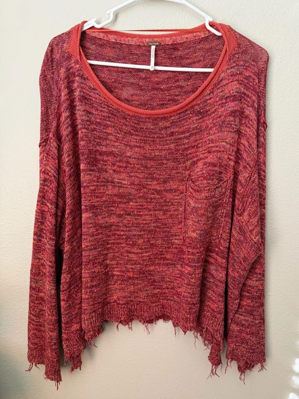 Free people linen blend Prism Spacedye Sweater Women’s XS Oversized Boho Beachy - Picture 3 of 6
